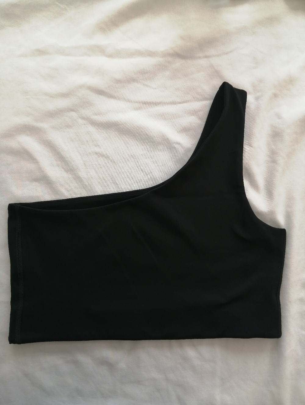 Girlfriend Collective Black Bianca One Shoulder Sports Bra Large - Picture 4 of 13